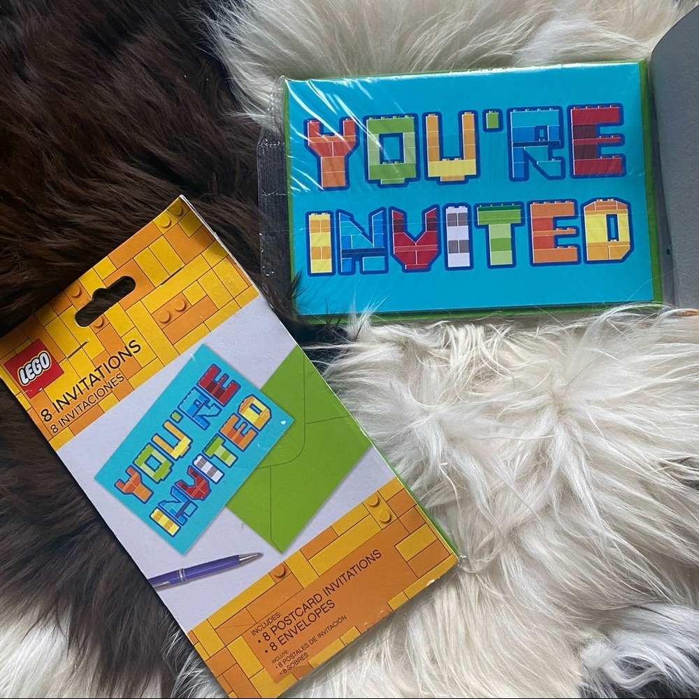 LEGO “YOU’RE INVITED” Postcard Invitations Birthday Set of 2 Packs